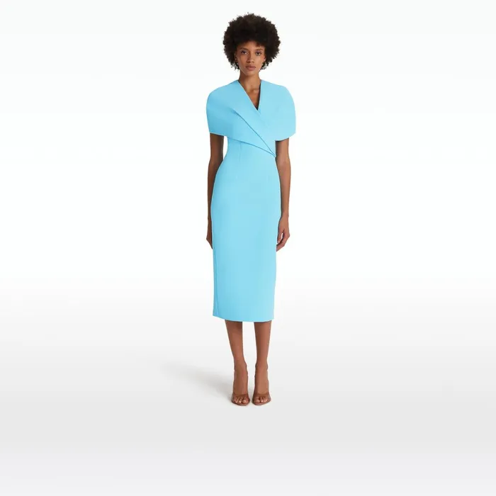 Safiyaa Flora Topaz Midi Dress Women Dresses