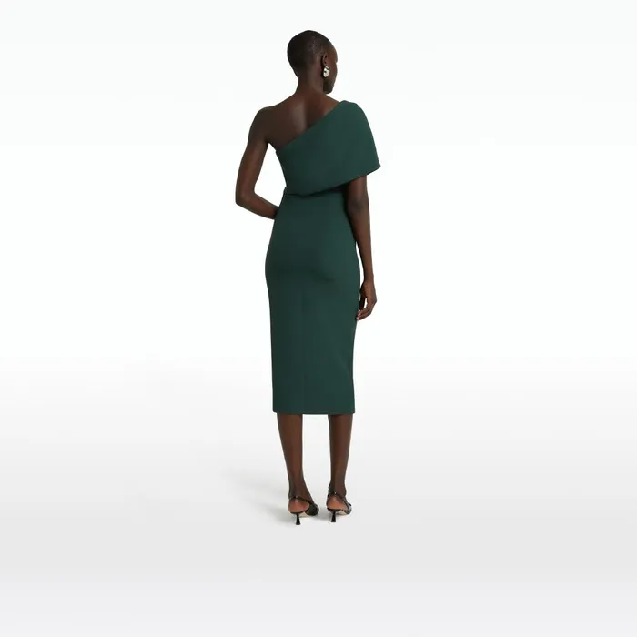 Safiyaa Florenca Darkest Spruce Midi Dress Women Dresses