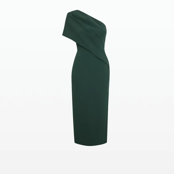 Safiyaa Florenca Darkest Spruce Midi Dress Women Dresses