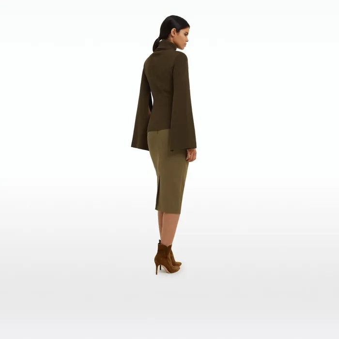 Safiyaa Gigi Light Khaki and Dark Khaki Knit Women Tops