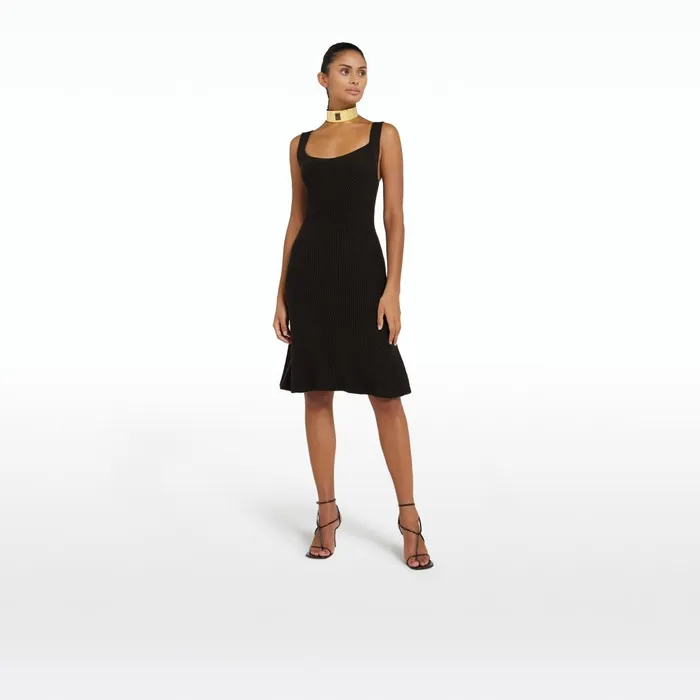 Safiyaa Huanca Dark Mocha Knit Women Dresses