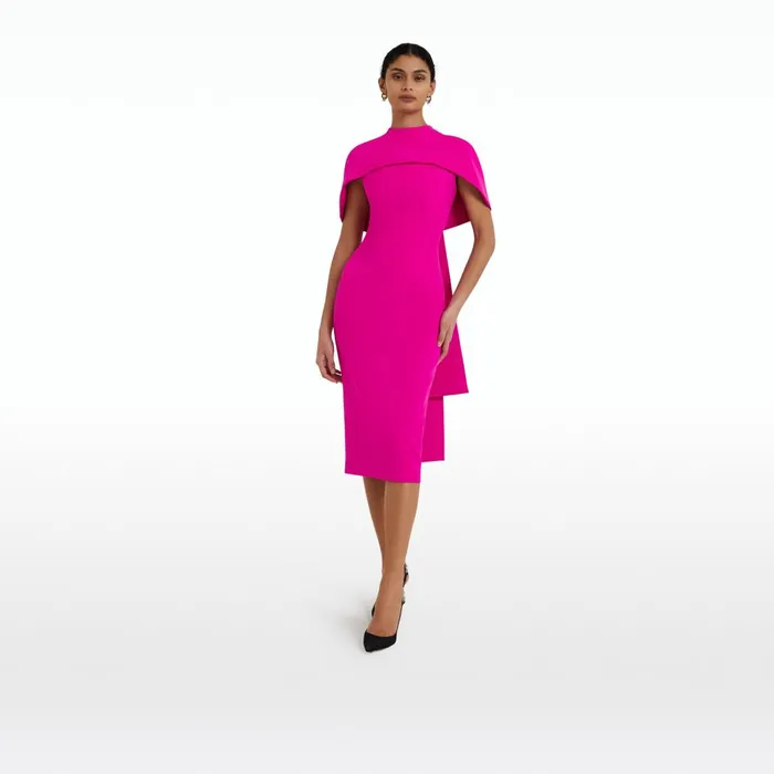 Safiyaa Kalika Wild Strawberry Midi Dress Women Dresses