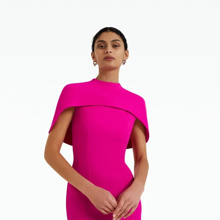 Safiyaa Kalika Wild Strawberry Midi Dress Women Dresses