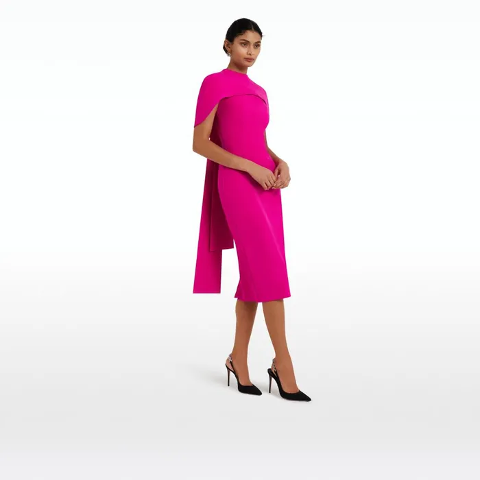Safiyaa Kalika Wild Strawberry Midi Dress Women Dresses