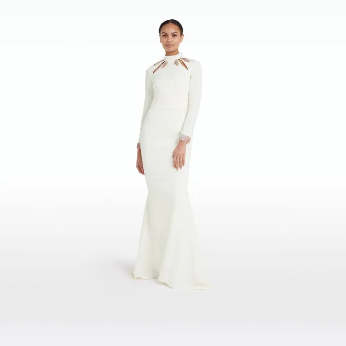 Safiyaa Kamala Ivory Long Dress Women Dresses