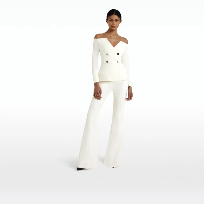 Safiyaa Kamile Ivory Jacket Women Jackets and Coats
