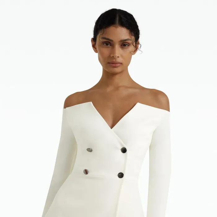 Safiyaa Kamile Ivory Jacket Women Jackets and Coats
