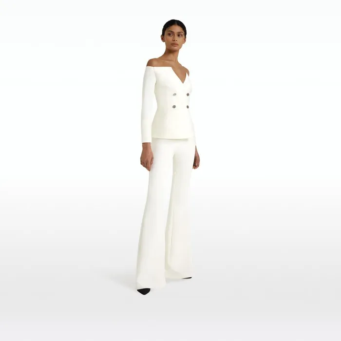 Safiyaa Kamile Ivory Jacket Women Jackets and Coats