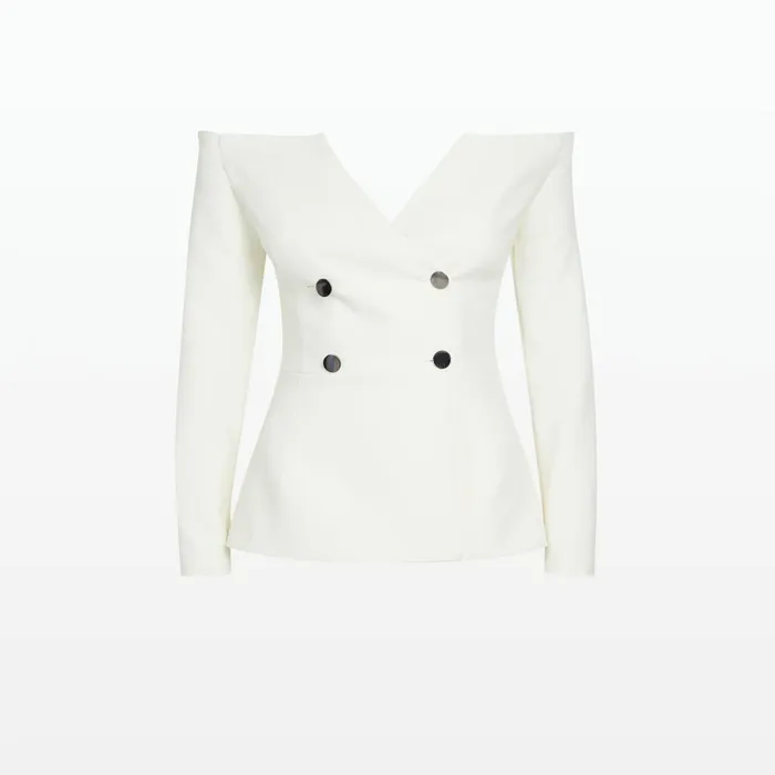 Safiyaa Kamile Ivory Jacket Women Jackets and Coats