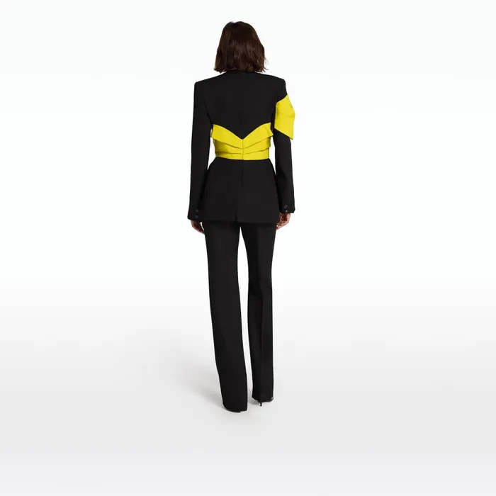 Safiyaa Lenalle Black and Chartreuse Jacket Women Jackets and Coats