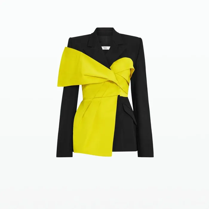 Safiyaa Lenalle Black and Chartreuse Jacket Women Jackets and Coats