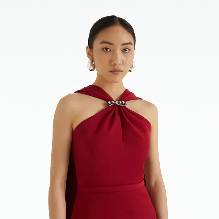 Safiyaa Lilien Rhubarb Long Dress With Embroidery Women Dresses