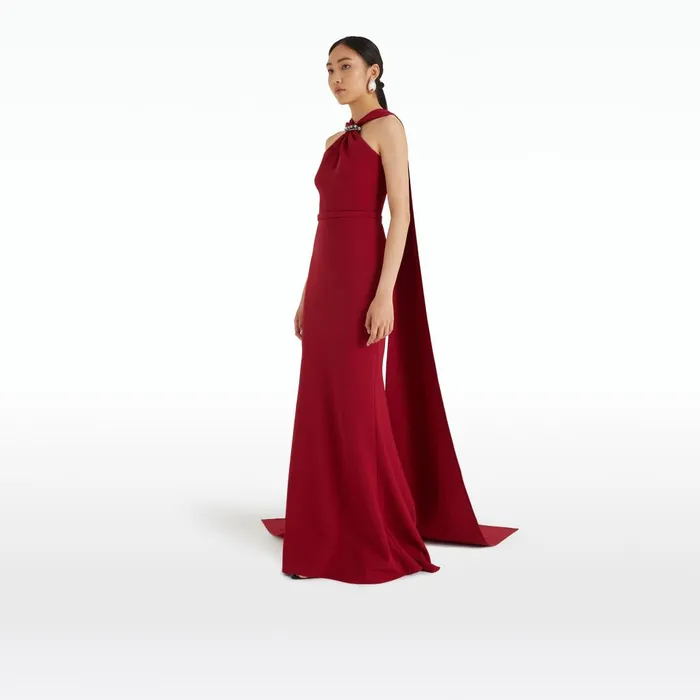 Safiyaa Lilien Rhubarb Long Dress With Embroidery Women Dresses