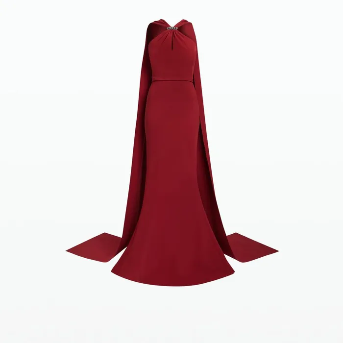 Safiyaa Lilien Rhubarb Long Dress With Embroidery Women Dresses