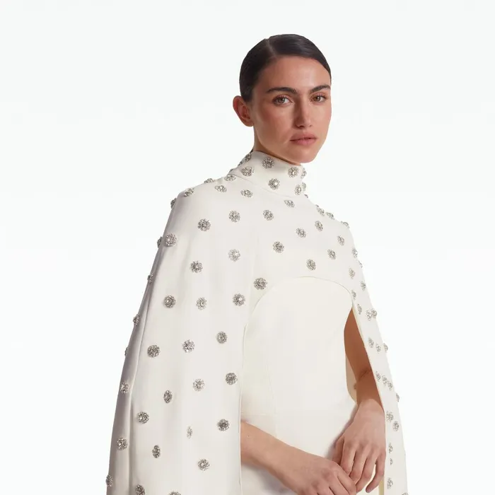 Safiyaa Manore Ivory Embroidered Harness Women Capes and Harnesses
