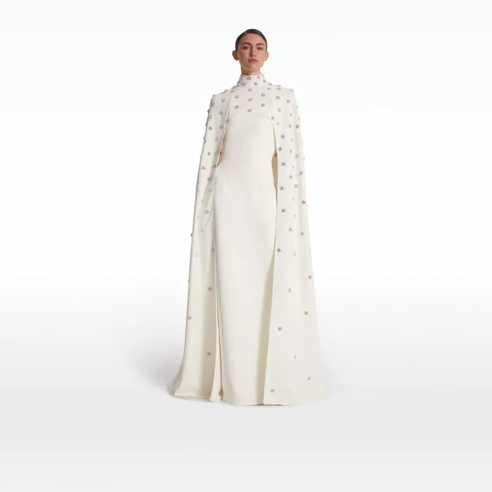 Safiyaa Manore Ivory Embroidered Harness Women Capes and Harnesses