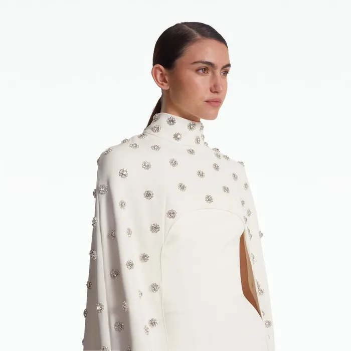 Safiyaa Manore Ivory Embroidered Harness Women Capes and Harnesses
