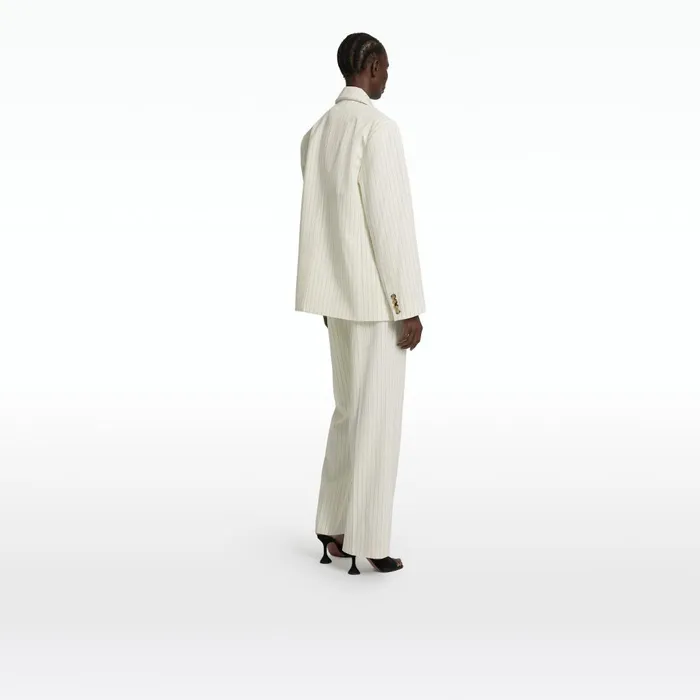 Safiyaa Maurissa Ivory Pinstripe Jacket Women Jackets and Coats