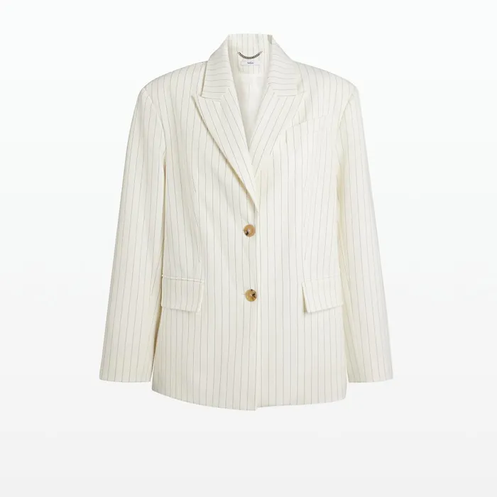Safiyaa Maurissa Ivory Pinstripe Jacket Women Jackets and Coats
