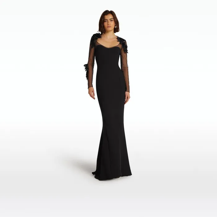 Safiyaa Rosel Black Long Dress Women Dresses