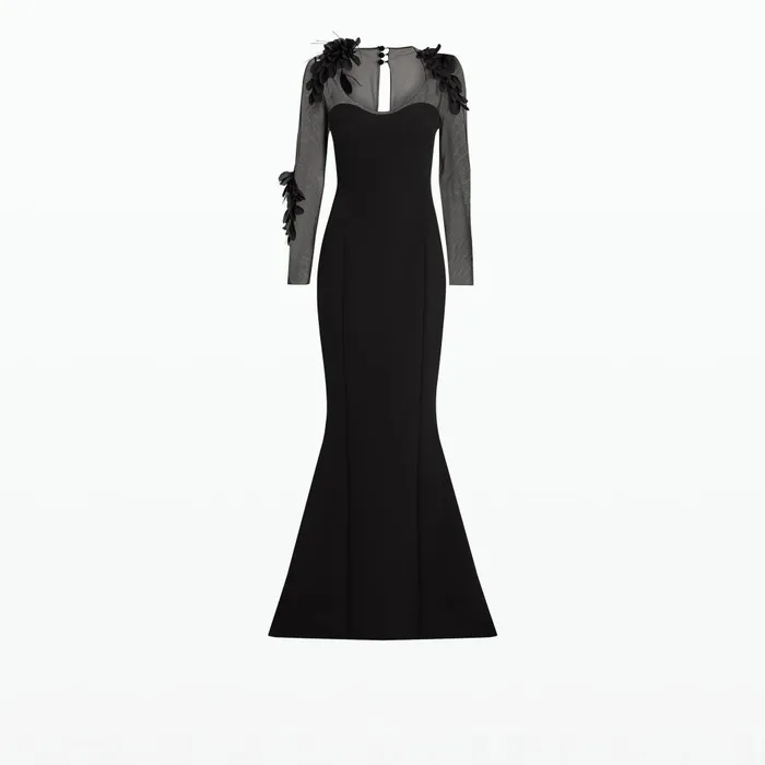 Safiyaa Rosel Black Long Dress Women Dresses
