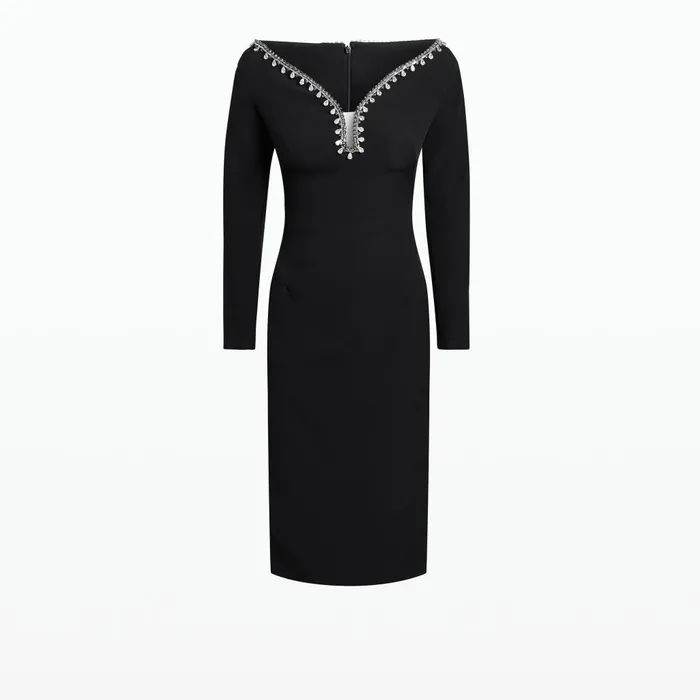 Safiyaa Smyth Black Midi Dress Women Dresses