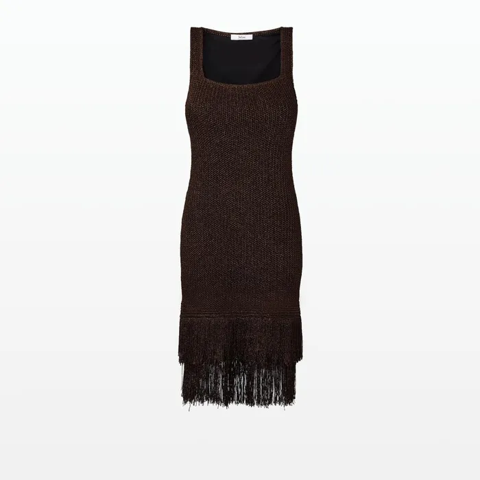 Safiyaa Taylor Deep Brown Knit Dress Women Knitwear