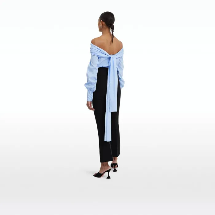 Safiyaa Tilly Blue Cotton Top Women Tops