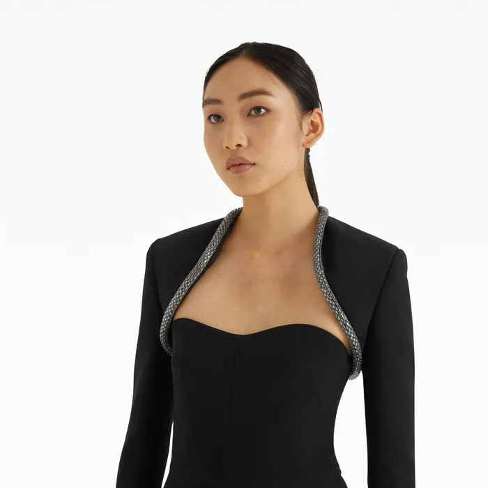 Safiyaa Trix Embroidered Black Harness With Immie Jumpsuit Women Jumpsuits