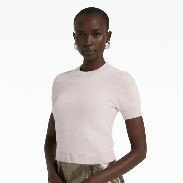 Safiyaa Zade Barely Pink Knit Top Women Tops