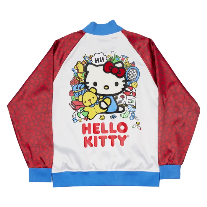 Sanrio Hello Kitty 50th Anniversary Bomber Jacket Unisex Loungefly Apparel Sanrio Hello Kitty 50th Anniversary Bomber Jacket Unisex Loungefly Apparel