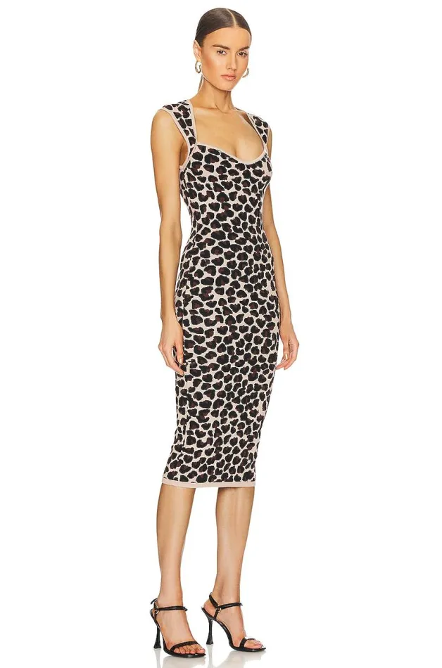 Seanna Leopard Midi Dress Brown Multi Women Lovers and Friends Dresses