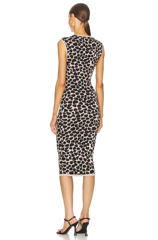 Seanna Leopard Midi Dress Brown Multi Women Lovers and Friends Dresses