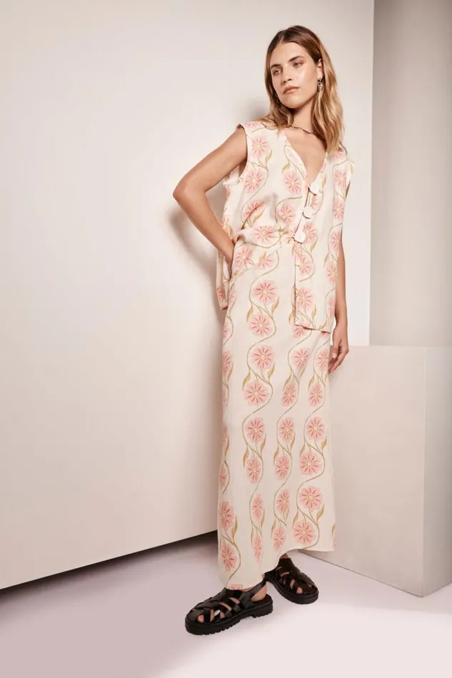 Sets Women VRG GRL Ari Linen Maxi Skirt Bloom Sets Women VRG GRL Ari Linen Maxi Skirt Bloom