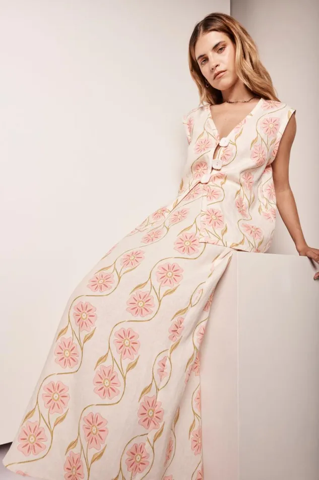 Sets Women VRG GRL Ari Linen Maxi Skirt Bloom Sets Women VRG GRL Ari Linen Maxi Skirt Bloom