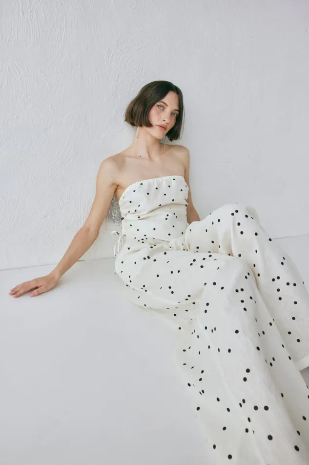 Sets Women VRG GRL Skye Linen Pants Dot