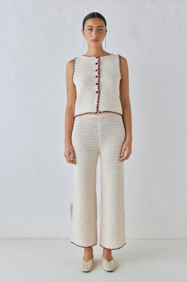 Sets Women VRG GRL Stella Knit Pants Cream