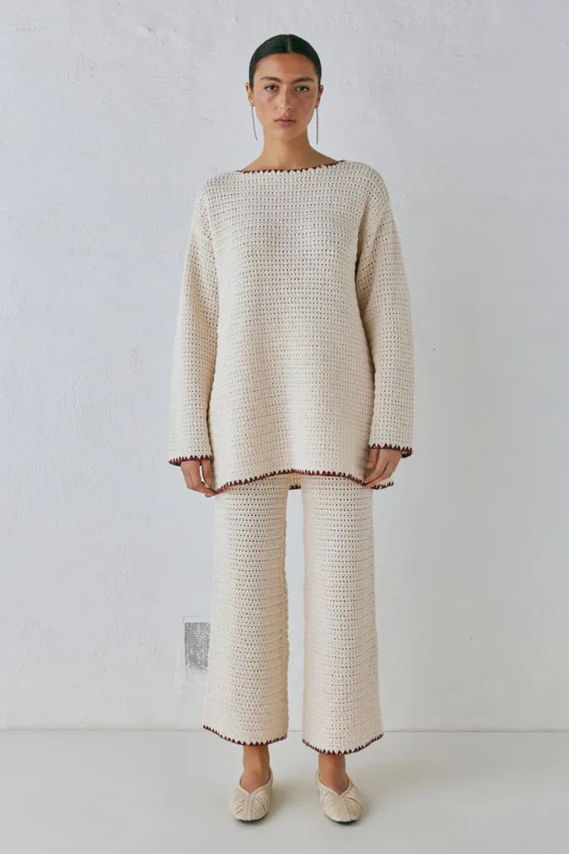 Sets Women VRG GRL Stella Knit Pants Cream Sets Women VRG GRL Stella Knit Pants Cream