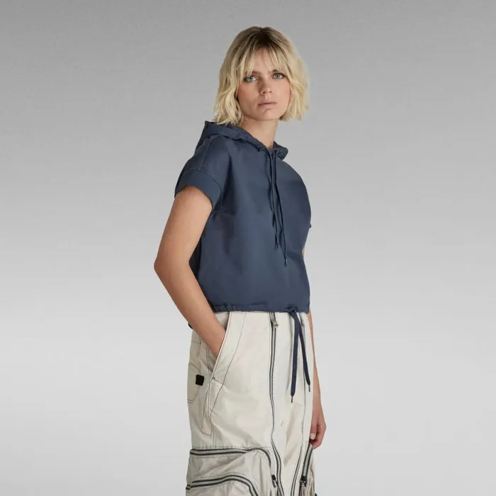 Shirts and Blouses Women GStar RAW Boxed Graphic Hoodie Fantem Blue