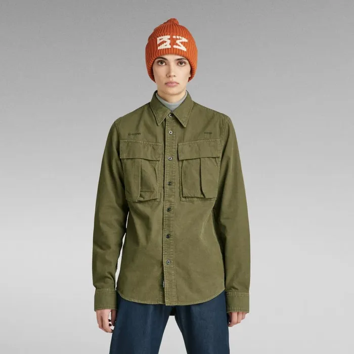 Shirts and Blouses Women GStar RAW Unisex Submarine Regular Shirt Shadow Olive