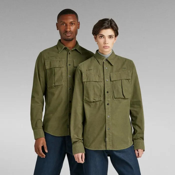 Shirts and Blouses Women GStar RAW Unisex Submarine Regular Shirt Shadow Olive