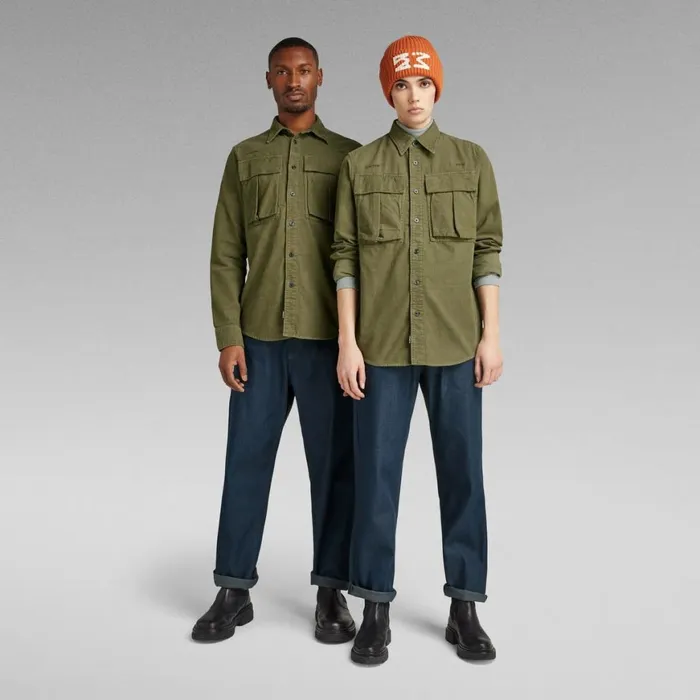 Shirts and Blouses Women GStar RAW Unisex Submarine Regular Shirt Shadow Olive