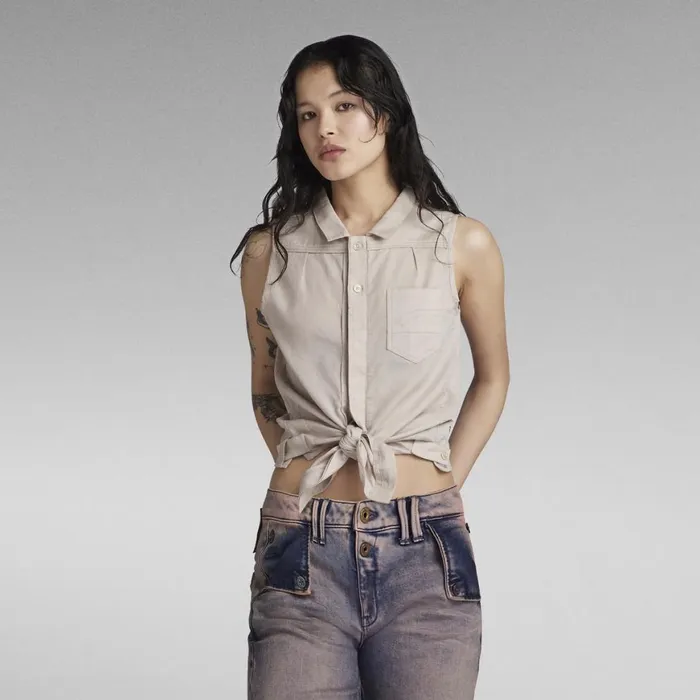 Shirts and Blouses Women GStar RAW Y2K Sleeveless Shirt Whitebait