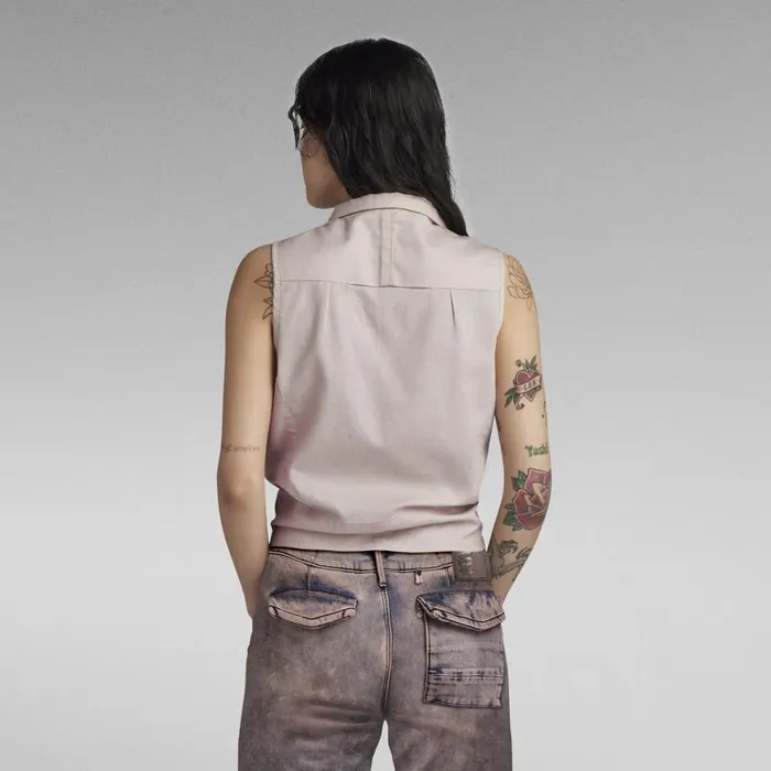 Shirts and Blouses Women GStar RAW Y2K Sleeveless Shirt Whitebait