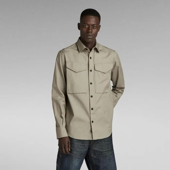 Shirts Men GStar RAW Cargo Regular Shirt Elephant Skin