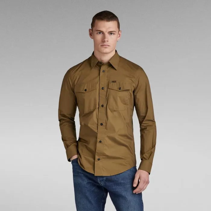 Shirts Men GStar RAW Marine Slim Shirt Dark Olive