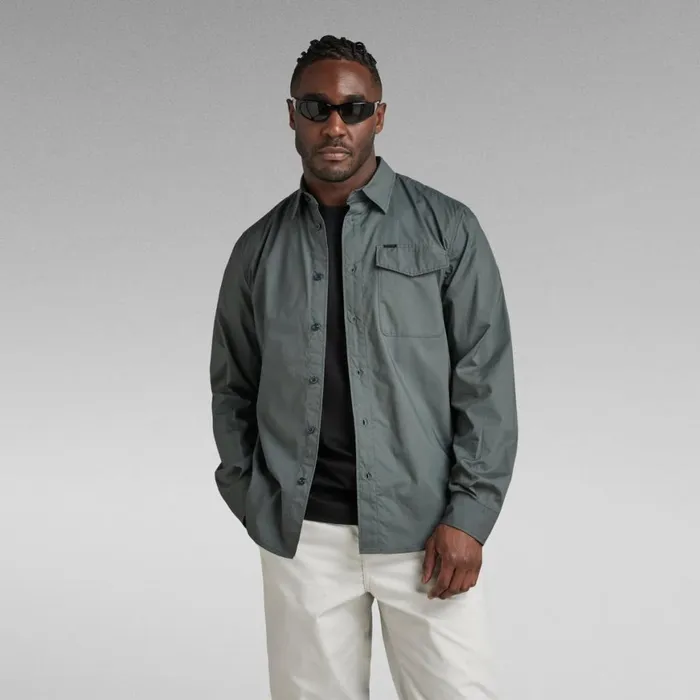 Shirts Men GStar RAW Rine Regular Shirt Graphite