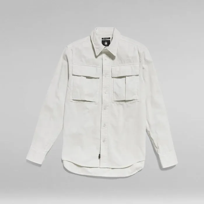 Shirts Men GStar RAW Unisex Submarine Regular Shirt Cool Grey Garment Dyed