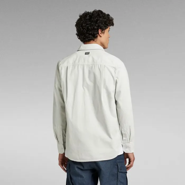 Shirts Men GStar RAW Unisex Submarine Regular Shirt Cool Grey Garment Dyed