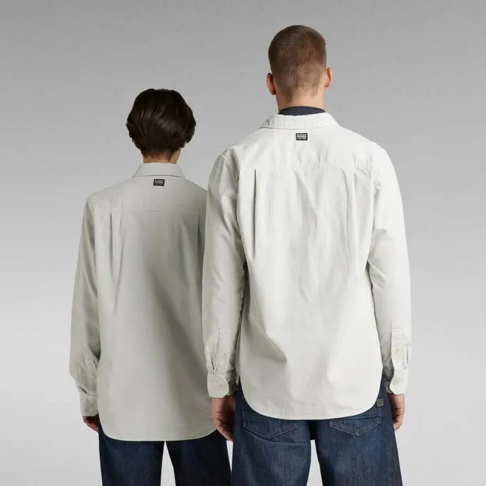 Shirts Men GStar RAW Unisex Submarine Regular Shirt Cool Grey Garment Dyed